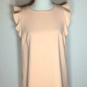 LOFT Adorable Ruffle Cap Sleeve Dress